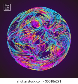 Moving colorful lines of abstract background