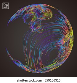 Moving colorful lines of abstract background