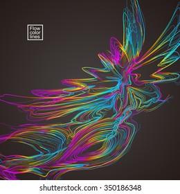 Moving colorful lines of abstract background