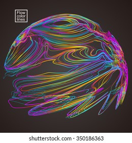 Moving colorful lines of abstract background