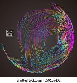 Moving colorful lines of abstract background