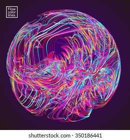 Moving colorful lines of abstract background