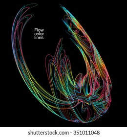 Moving colorful lines of abstract background