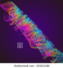 Moving colorful lines of abstract background