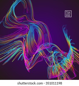 Moving colorful lines of abstract background