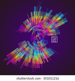 Moving colorful lines of abstract background
