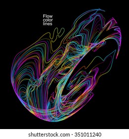 Moving colorful lines of abstract background