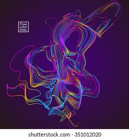 Moving colorful lines of abstract background