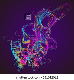 Moving colorful lines of abstract background