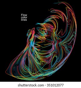 Moving colorful lines of abstract background