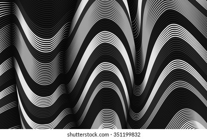 Moving colorful lines of abstract background. The illusion of perspective.