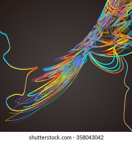 Moving colorful lines of abstract background
