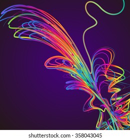 Moving colorful lines of abstract background