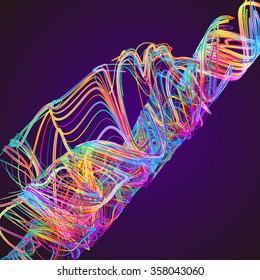 Moving colorful lines of abstract background