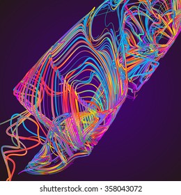 Moving colorful lines of abstract background