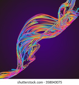 Moving colorful lines of abstract background