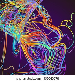 Moving colorful lines of abstract background