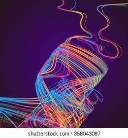 Moving colorful lines of abstract background