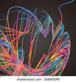 Moving colorful lines of abstract background