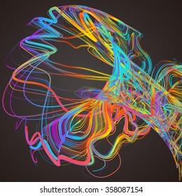 Moving colorful lines of abstract background