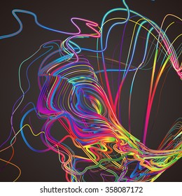 Moving colorful lines of abstract background