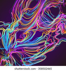 Moving colorful lines of abstract background