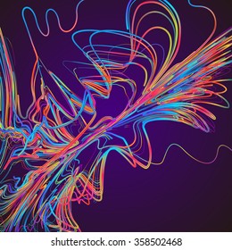 Bewegende bunte Linien abstrakten Hintergrund
