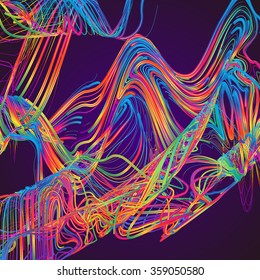 Moving colorful lines of abstract background