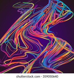 Moving colorful lines of abstract background