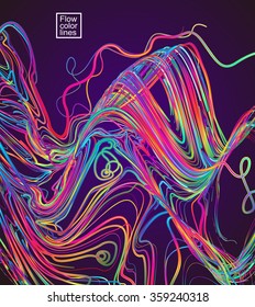 Moving colorful lines of abstract background 