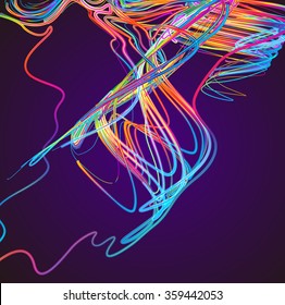 Moving colorful lines of abstract background