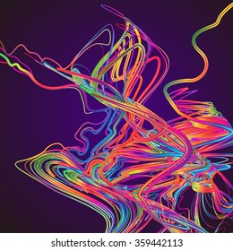 Moving colorful lines of abstract background