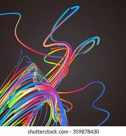 Moving colorful lines of abstract background
