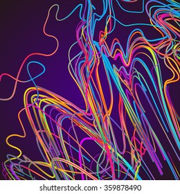 Moving colorful lines of abstract background