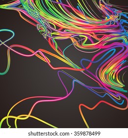 Moving colorful lines of abstract background