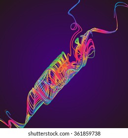 Moving colorful lines of abstract background