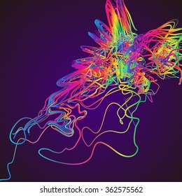 Moving colorful lines of abstract background