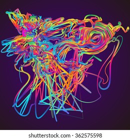 Moving colorful lines of abstract background