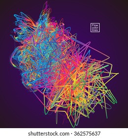 Moving colorful lines of abstract background