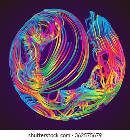 Moving colorful lines of abstract background