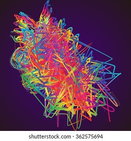 Moving colorful lines of abstract background