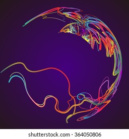 Moving colorful lines of abstract background