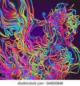 Moving colorful lines of abstract background