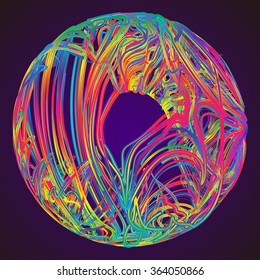 Moving colorful lines of abstract background