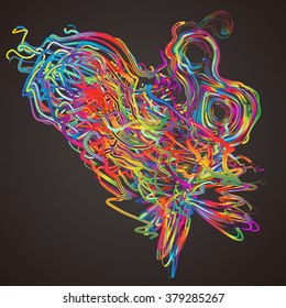 Moving colorful lines of abstract background