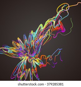 Moving colorful lines of abstract background