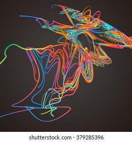 Moving colorful lines of abstract background