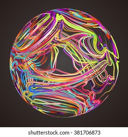 Moving colorful lines of abstract background