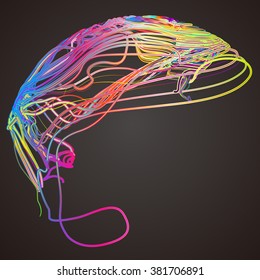 Moving colorful lines of abstract background
