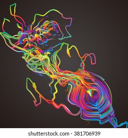 Moving colorful lines of abstract background